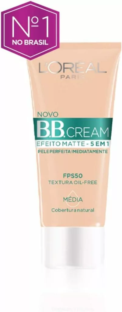 Ilustramos nessa imagem um frasco da base para pele clara L'Oréal Paris Base BB Cream Efeito Matte FPS 50